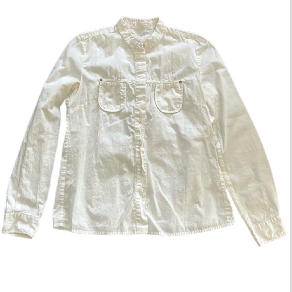 See By Chloe White Long Sleeve Button Down Size 6 100% cotton